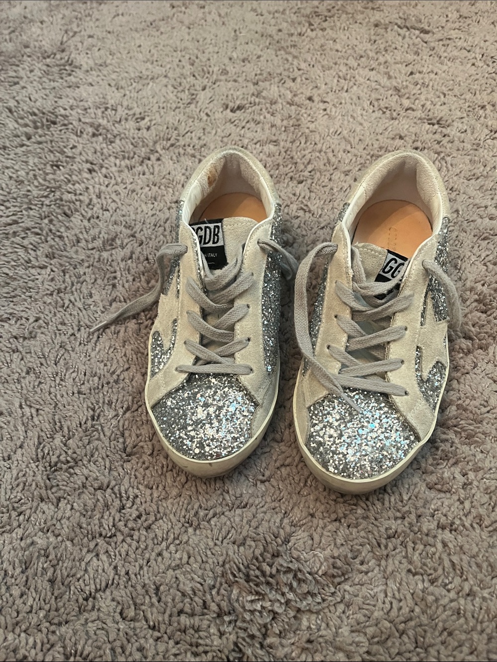 Golden Goose Silver Glitter Sneakers -size 34